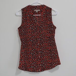 Banana Republic sleeveless orange leopard blouse
